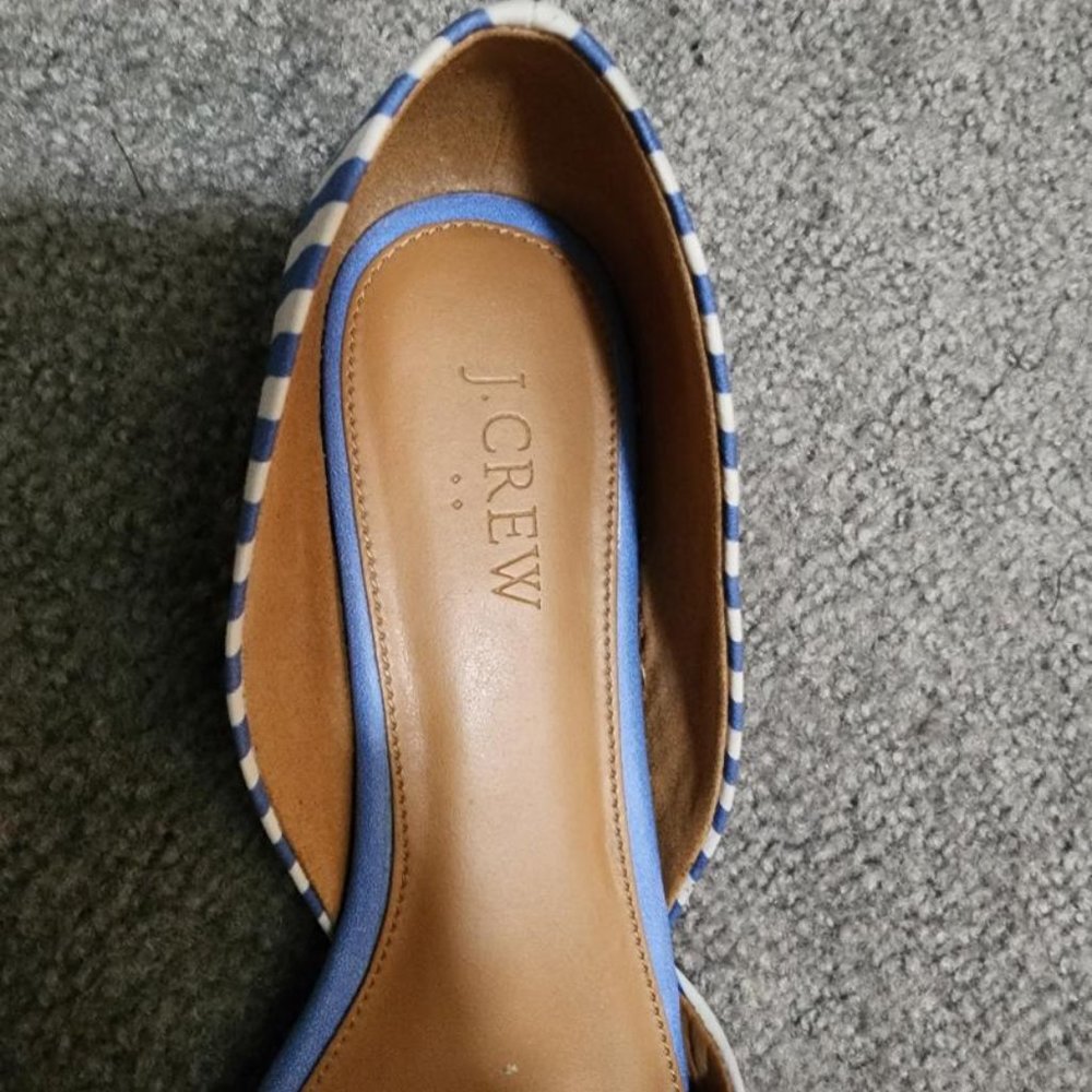 J Crew Stripe Zoe D’orsay Flats - Picture 6 of 8